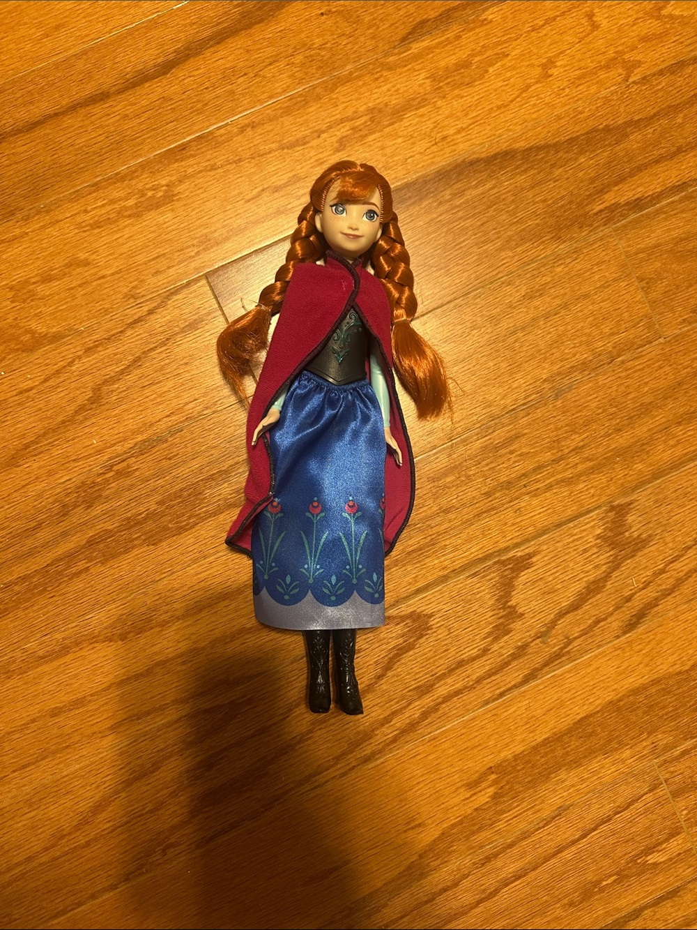 Anna Red-Caped Doll in Blue Floral Skirt